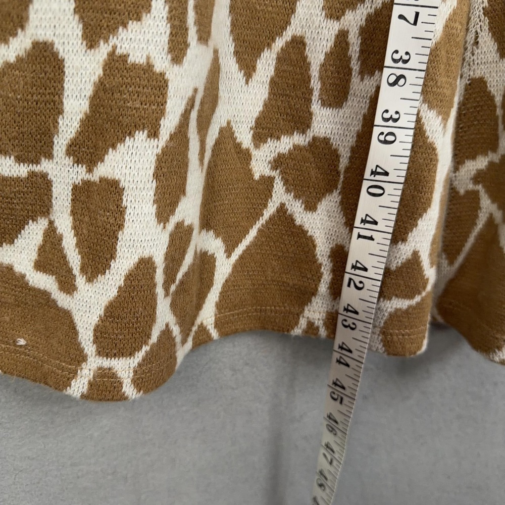 Astrid Sweater Dress Womens Small Brown Animal Print Belted Knit Midi Italy - Picture 7 of 8
